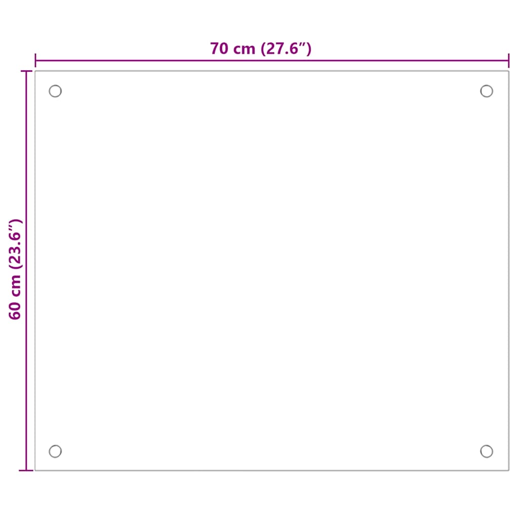 Kitchen Backsplashes 2 pcs White 70x60 cm Tempered Glass